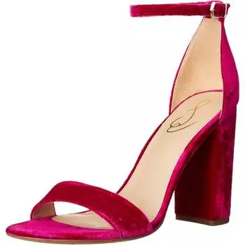 Женские туфли Yaro Velvet Block Heels из малинового бархата Sam Edelman