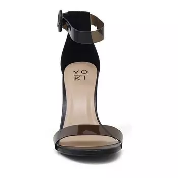 Женские туфли Yoki Friday 80 на высоком каблуке с открытым носком Yoki, бежевый