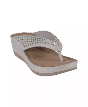 Женские удобные босоножки на танкетке с украшением Tiana GC Shoes, белый