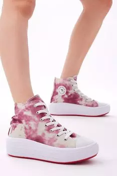 Женские удобные длинные спортивные туфли цвета фуксии кремового цвета на толстой подошве TONNY BLACK