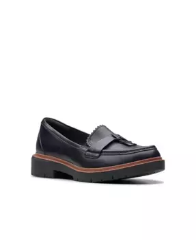 Женские удобные лоферы Westlynn Bella на массивной подошве Clarks, синий
