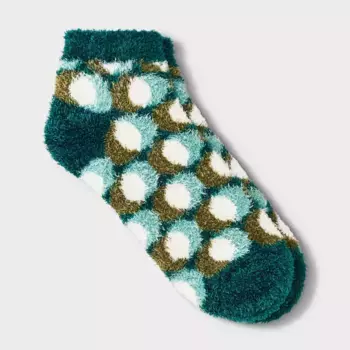 Женские удобные низкие носки в горошек - Auden, цвет Green