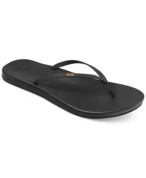 Женские удобные тонкие слипоны-шлепанцы Thong Sandals REEF, черный