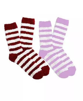 ЖЕНСКИЕ УЮТНЫЕ НОСКИ В ПОЛОСКУ, ДВЕ ПАКЕТА Stems, фиолетовый
