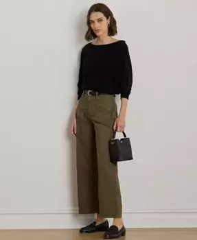 Женские укороченные брюки чино свободного кроя с эластичной тканью Lauren Ralph Lauren, черный