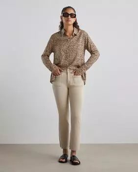 Женские укороченные брюки Easy Wear, бежевый