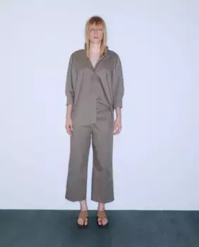 Женские укороченные брюки из поплина Woman Limited El Corte Ingls, цвет Visn claro