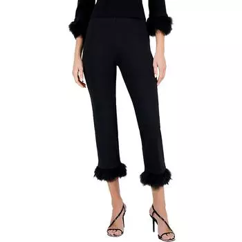 Женские укороченные брюки из вискозы с искусственным мехом Anne Klein, цвет anne black