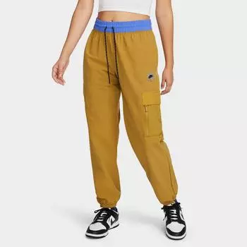 Женские укороченные брюки карго-джоггеры Nike Woven, коричневый