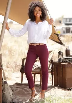 Женские укороченные брюки LASCANA Skinny Leg, цвет wine