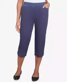 Женские укороченные брюки Nantucket с тюльпанообразным подолом Alfred Dunner, синий
