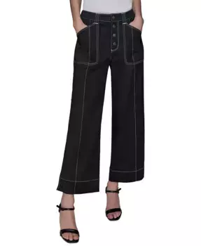 Женские укороченные брюки с декоративной строчкой KARL LAGERFELD PARIS, черный