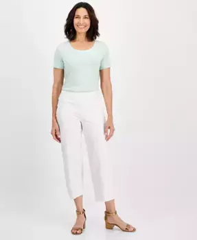 Женские укороченные брюки с высокой посадкой и широкими штанинами Style & Co, белый