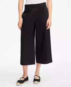 Женские укороченные брюки с высокой посадкой и широкими штанинами On 34th, черный