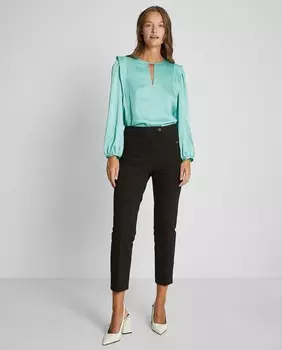 Женские укороченные брюки-скинни с центральной резинкой Trucco, черный