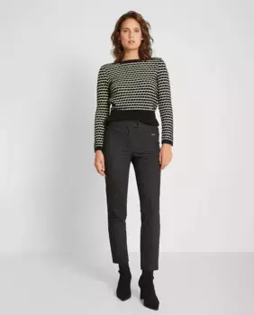 Женские укороченные брюки скинни с центральной резинкой Trucco, темно-серый