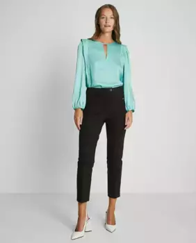 Женские укороченные брюки скинни с центральной резинкой Trucco, черный