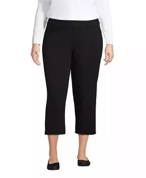 Женские укороченные брюки Starfish размера Plus, средней посадки Lands' End, черный
