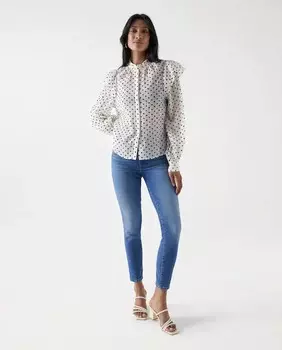 Женские укороченные джинсы скинни пуш-ап со средней посадкой Destiny Salsa Jeans, синий