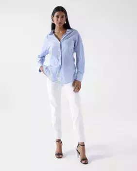 Женские укороченные джинсы скинни с высокой посадкой Salsa Jeans, белый