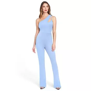 Женские укороченные комбинезоны без рукавов на одно плечо с вырезом и широкими штанинами, комбинезоны, наряды Kojooin, цвет Sky Blue