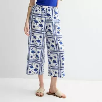 Женские укороченные легкие брюки Sonoma Goods For Life, цвет blue palm square
