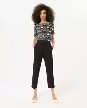 Женские укороченные прямые брюки с карманами Surkana, черный