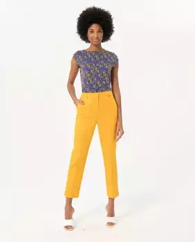 Женские укороченные прямые брюки с карманами Surkana, желтый