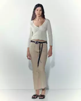 Женские укороченные расклешенные брюки средней посадки Tintoretto, цвет 850 Piedra