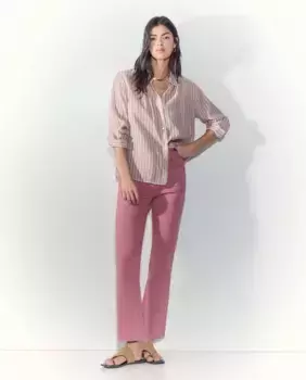 Женские укороченные расклешенные брюки средней посадки Tintoretto, темно-розовый