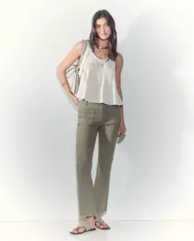 Женские укороченные расклешенные брюки средней посадки Tintoretto, зеленый