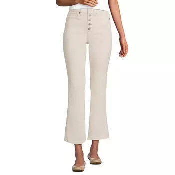 Женские укороченные расклешенные джинсы Lands End с высокой посадкой Lands' End, цвет Natural