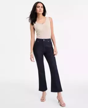 Женские укороченные расклешенные джинсы с высокой посадкой I.N.C. International Concepts, синий