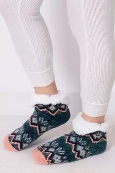 Женские укороченные вязаные носки тапочки из синели Totes, синий