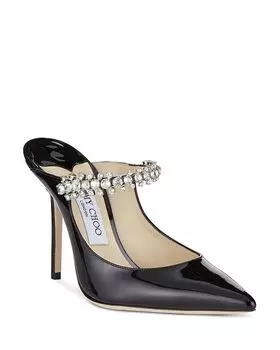 Женские украшенные туфли без задника Bing 100 на высоком каблуке Jimmy Choo