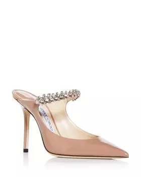 Женские украшенные туфли без задника Bing 100 на высоком каблуке Jimmy Choo