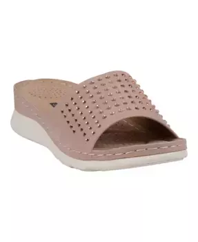 Женские украшенные удобные плоские сандалии Julie GC Shoes, розовый