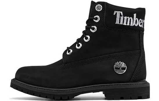 Ботинки Timberland 6 Inch Premium Waterproof Boots 'Black Nubuck With Silver Logo' Women's