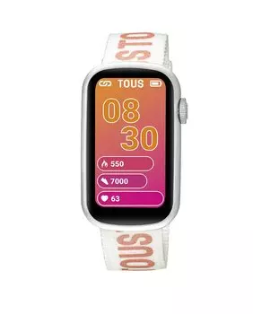 Женские умные часы T-Band с нейлоновым ремешком и розовым силиконовым ремешком Tous, серебро