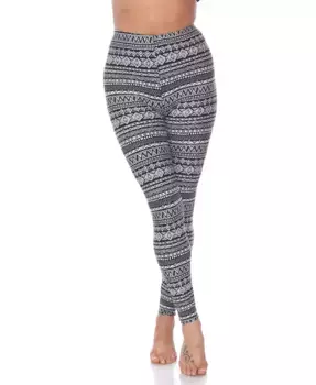 Женские универсальные леггинсы с принтом One Size Fits Most White Mark, черный