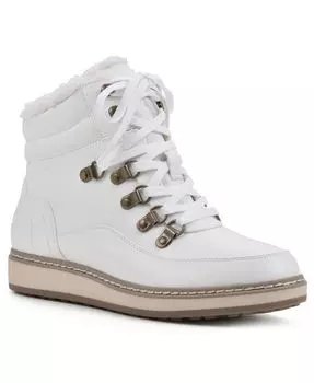 Женские уютные ботильоны на шнуровке Tamasha White Mountain, цвет White Fabric