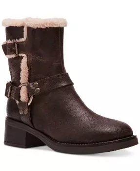 Женские уютные мото ботильоны Brixton с пряжками Steve Madden, цвет Cracked Mocha