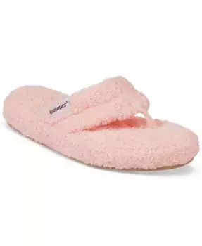 Женские уютные плюшевые тапочки-слипоны Joey Isotoner Signature, коричневый/бежевый