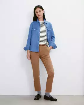 Женские узкие брюки-чиносы с поясом Easy Wear, светло-розовый