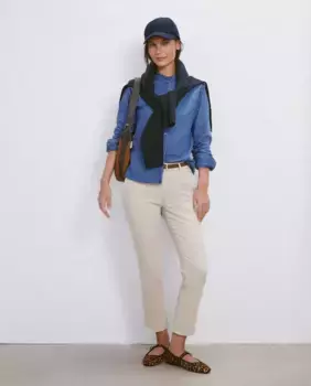 Женские узкие брюки-чиносы с поясом Easy Wear, бежевый