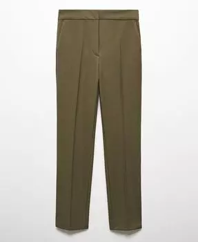 Женские узкие брюки MANGO, зеленый