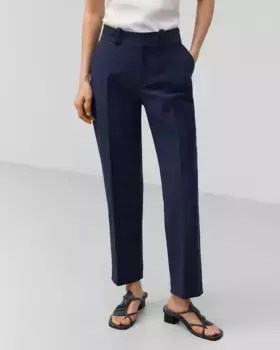 Женские узкие брюки на щиколотке темно-синего цвета Adolfo Dominguez, тёмно-синий