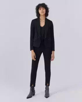 Женские узкие брюки с низкой посадкой и боковой молнией IKKS, черный