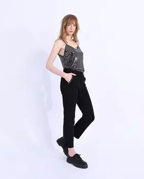 Женские узкие брюки с заклепками Molly Bracken, черный