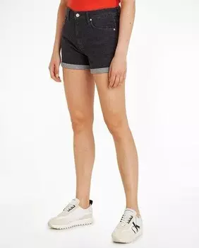 Женские узкие джинсовые шорты-бермуды со средней посадкой Calvin Klein Jeans, черный